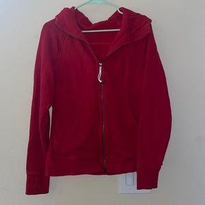 Red lululemon zip up jacket
